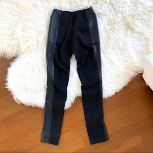 Club Monaco pants with leather trim elastic waist